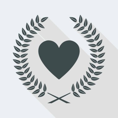 Laurel üzerinde romantik kalp