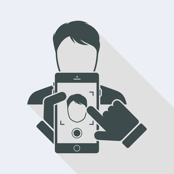 Retrato de imagen facial en smartphone — Vector de stock