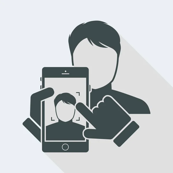 Tome un retrato fotográfico con teléfono inteligente — Vector de stock