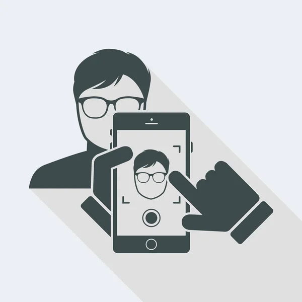 Retrato de imagen facial en smartphone — Vector de stock