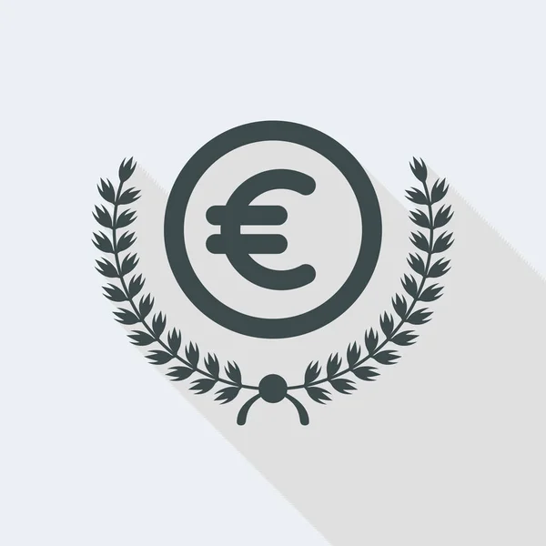 Laurel wreath with Euro coin — Stock Vector