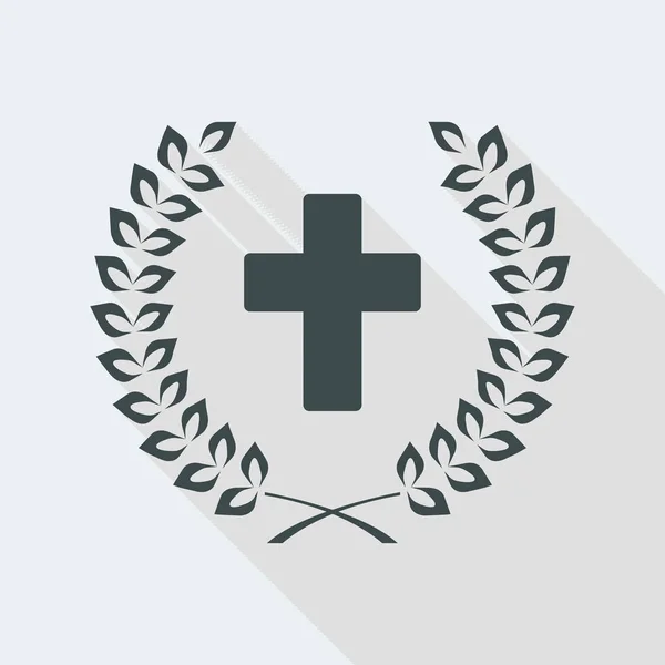 Християнський хрест і лавр — стоковий вектор
