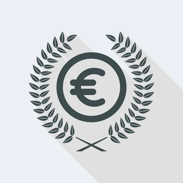 Laurel wreath with Euro coin — Stock Vector