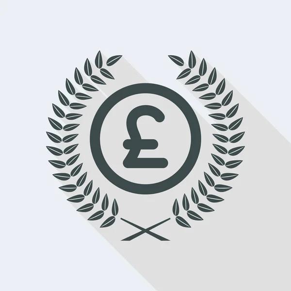 Couronne de laurier avec symbole Sterling — Image vectorielle