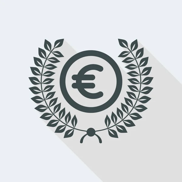 Ghirlanda di alloro con moneta in euro — Vettoriale Stock