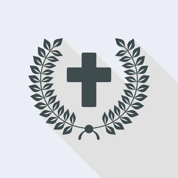 キリスト教の十字、ローレル — ストックベクタ