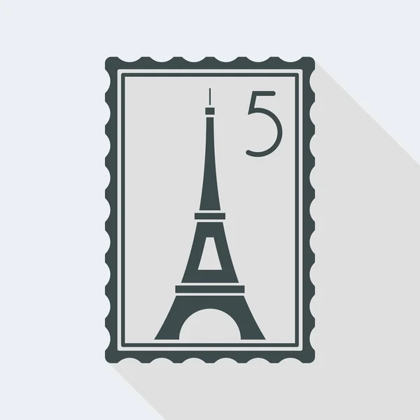 Icono de sello postal de París — Vector de stock