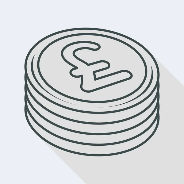 Money coin icon - Sterling — Stock Vector