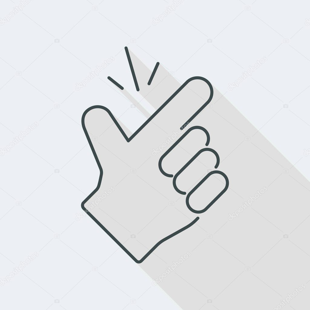 Snapping gesture lineal icon