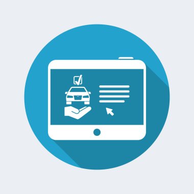 Tablet üzerinde online Otomotiv sözleşmesi