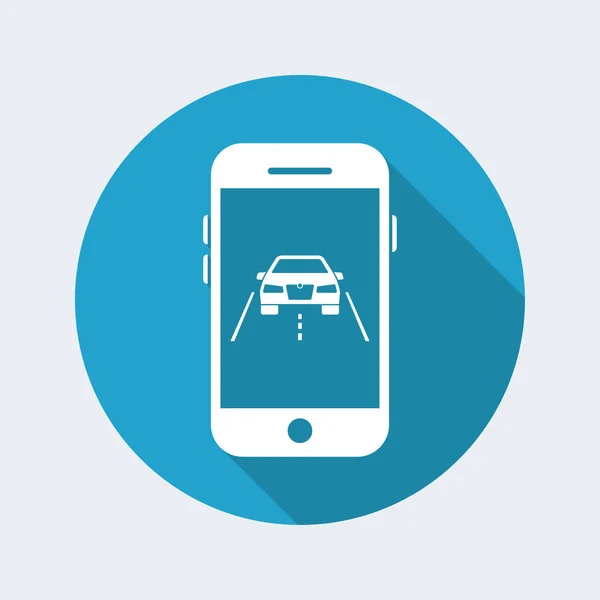 Aplicación de tráfico de coches en smartphone — Vector de stock