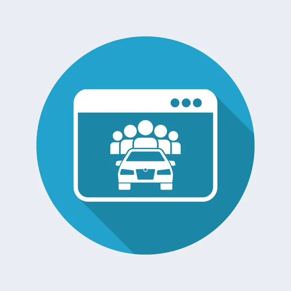 Compartilhando carro aplicativo ícone — Vetor de Stock