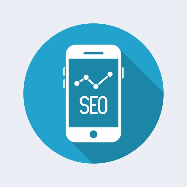 Informe de datos Seo en smartphone — Vector de stock