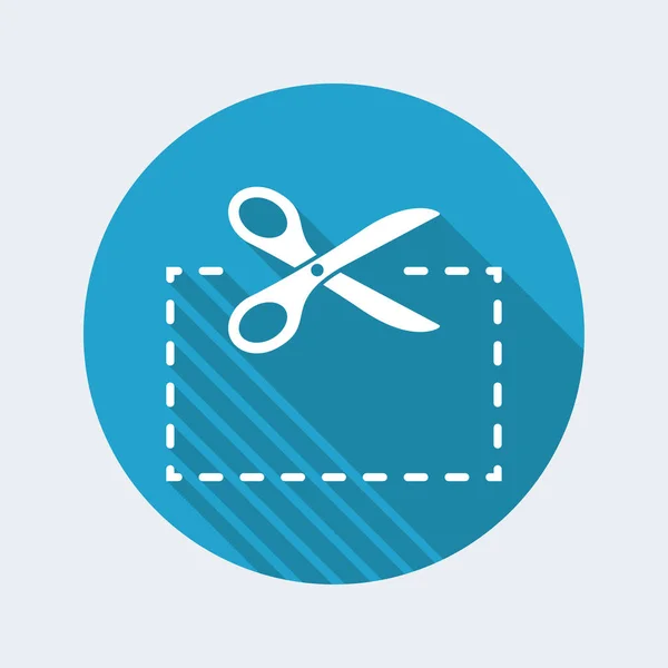 Scissors cut a rectangle — Stock Vector