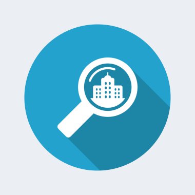 Minimal modern tasarım ve uzun gölge ile düz ve izole vektör illüstrasyon simgesi