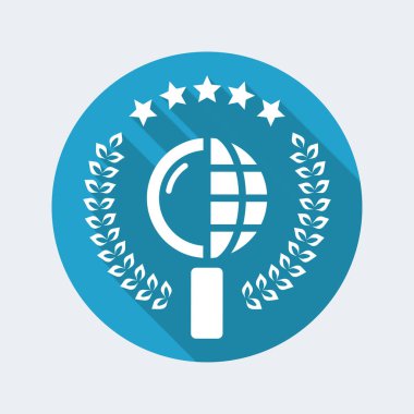 Minimal modern tasarım ve uzun gölge ile düz ve izole vektör illüstrasyon simgesi