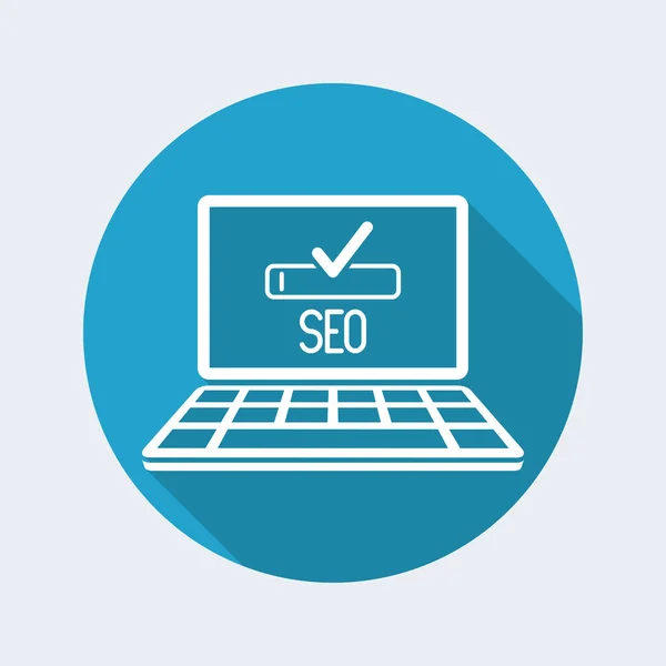 Vérifiez pour seo reseach sur ordinateur portable — Image vectorielle