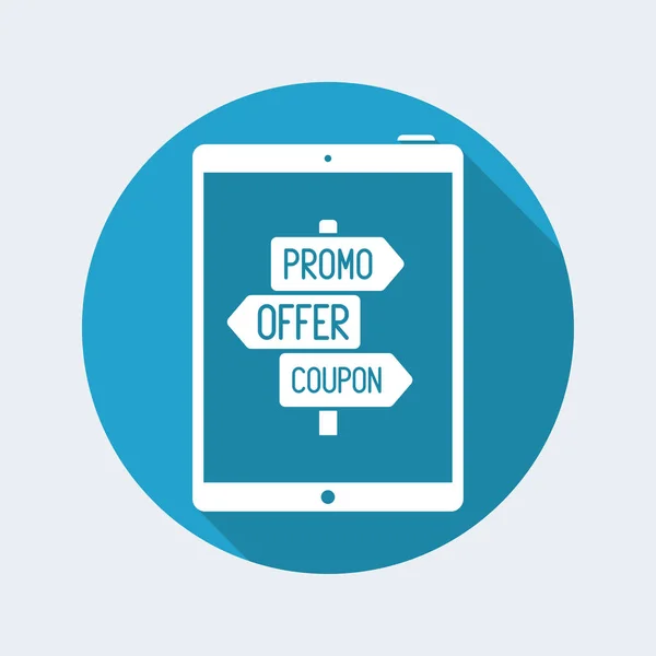 Promo, Angebot und Gutscheinschild online — Stockvektor