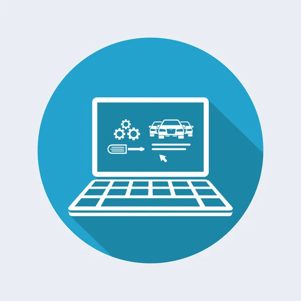 Site de assistência de carro no laptop — Vetor de Stock
