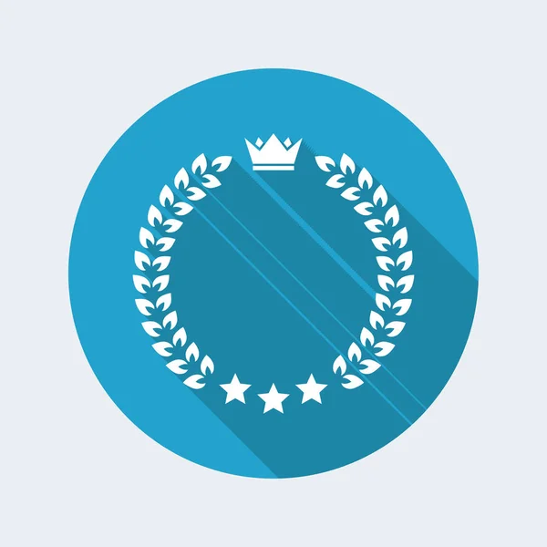 Award laurier icoon met kroon en sterren — Stockvector