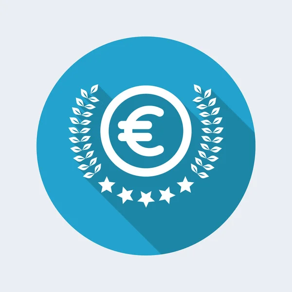 Babérkoszorút euro szimbólummal — Stock Vector