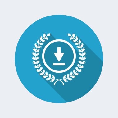 Premium indir düz simge