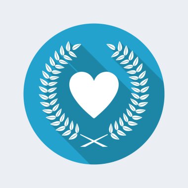 Laurel üzerinde romantik kalp