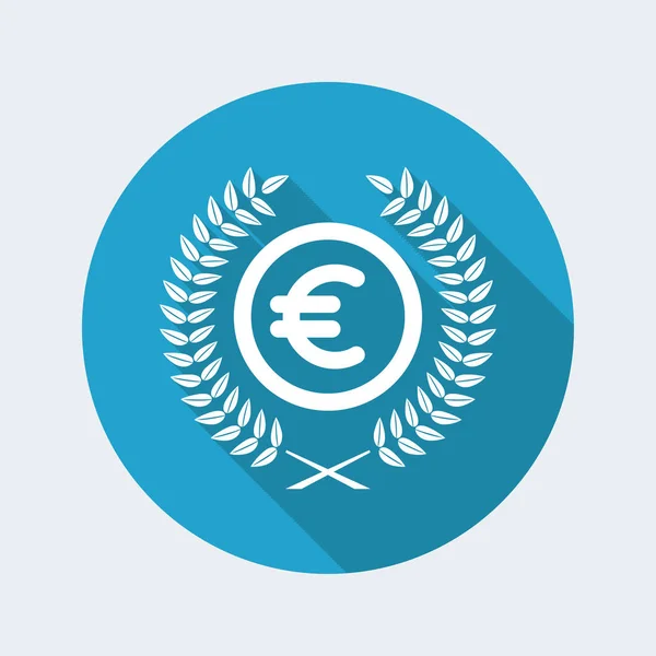 Лавровый венок с монетой евро — стоковый вектор