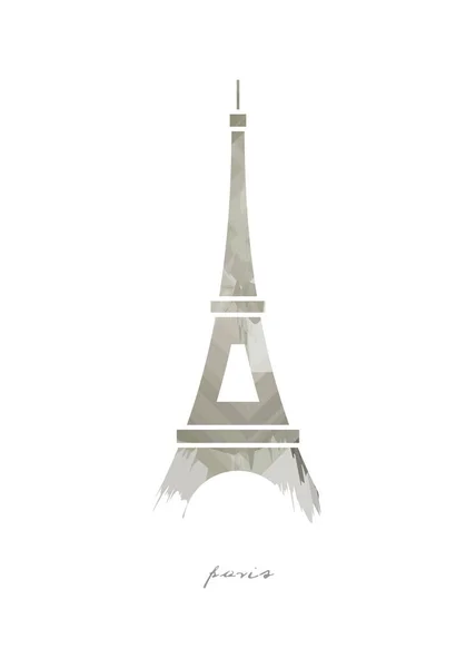 Eyfel Kulesi Suluboya İllüstrasyon. Paris, Fransa, Avrupa. — Stok Vektör