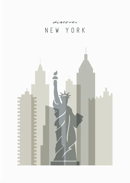Modern poster illustration with New York — Stock Vector