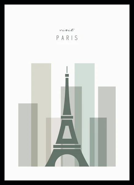 Cartaz de viagem de Paris, França, Europa . — Vetor de Stock