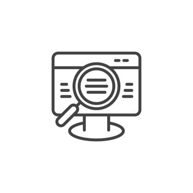 Bilgisayar masaüstünde arama yapın veya yakınlaştırın. Doğrusal simge.