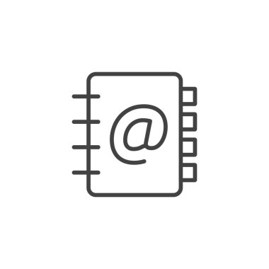 E-posta kişiler defteri. Doğrusal simge.