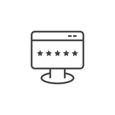 En yüksek reyting, web sayfasında 5 yıldız. Doğrusal simge. 