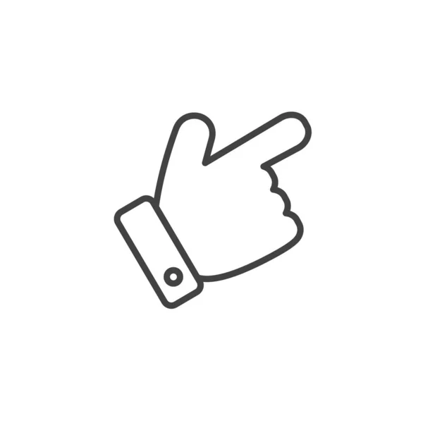 Pointeur à main ou icône linéaire — Image vectorielle
