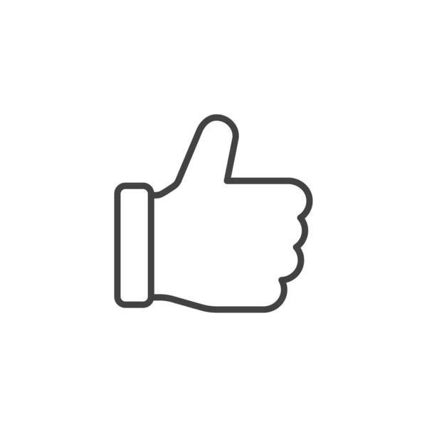 Thumbs up linear icon — Stock Vector