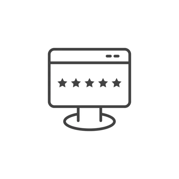 Top rating, 5 sterren op de webpagina. Lineair pictogram. — Stockvector