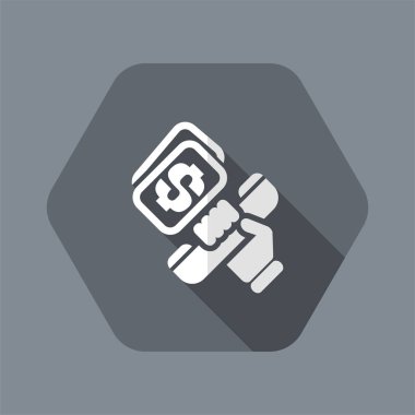 Tek izole telefonu maliyet simge vektör çizim