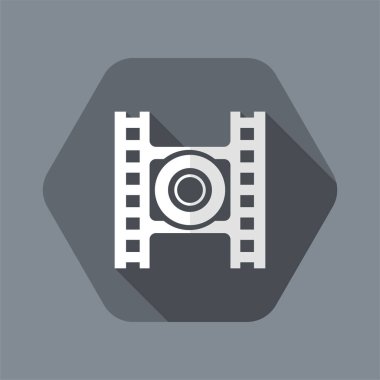 Tek izole video kaydı simge vektör çizim