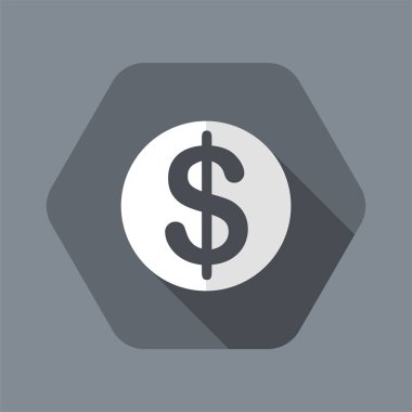 Tek izole dolar simge vektör çizim