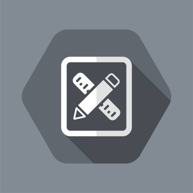 Tek izole tasarım araçlarının vektör illüstrasyonu