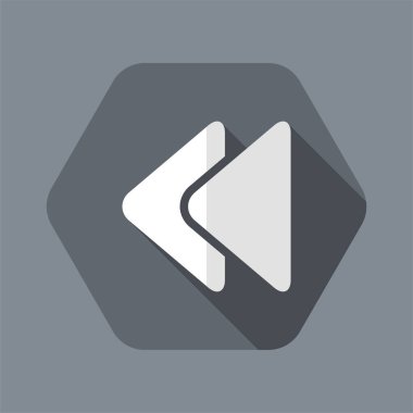 Tek izole rewind simge vektör çizim