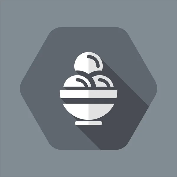 Illustration vectorielle de l'icône isolée de crème glacée noire et blanche — Image vectorielle