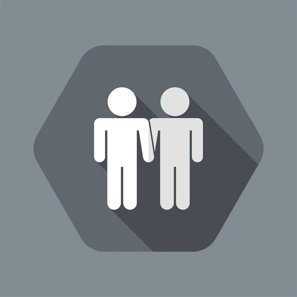 Vector illustration of  homosexual partner couple icon — Stock Vector