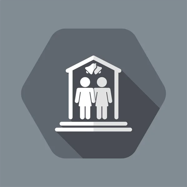 Illustrazione vettoriale dell'icona del matrimonio lesbico isolato — Vettoriale Stock