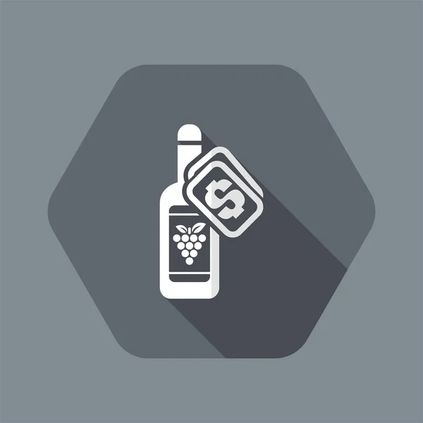Illustrazione vettoriale dell'icona isolata del prezzo del vino — Vettoriale Stock