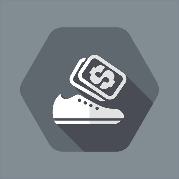 Ilustracja wektorowa jeden na białym tle buty sklep ikony — Wektor stockowy