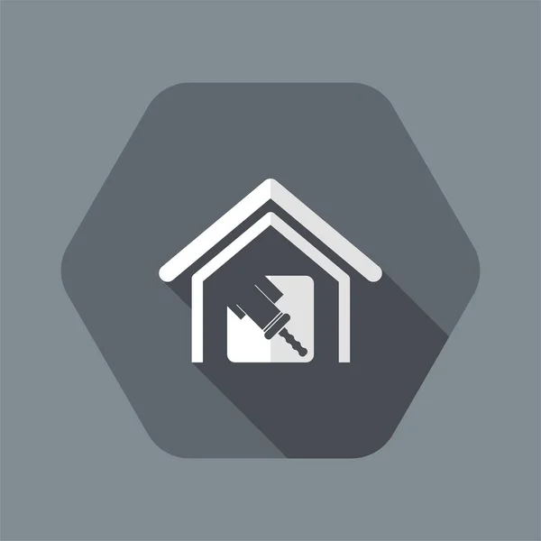 Ilustração vetorial do ícone de pintura de casa única — Vetor de Stock