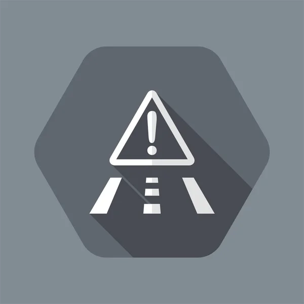 Illustrazione vettoriale dell'icona stradale del pericolo isolato — Vettoriale Stock