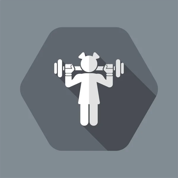 Vector illustration of single isolated girl gym icon — Stock Vector